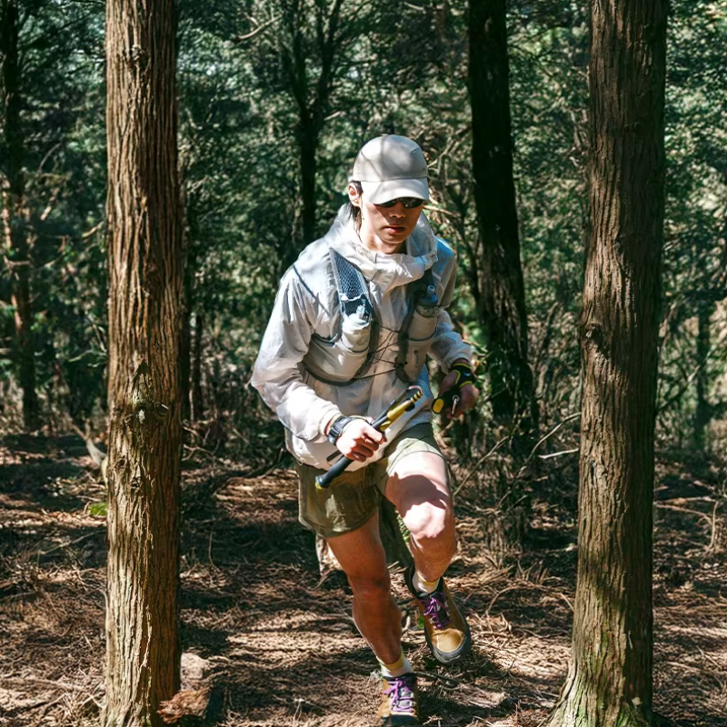 Naturehike skladacia karbónová treková palička Air Terk EXT2 110 cm 145g - čierno / žltá - ľavá